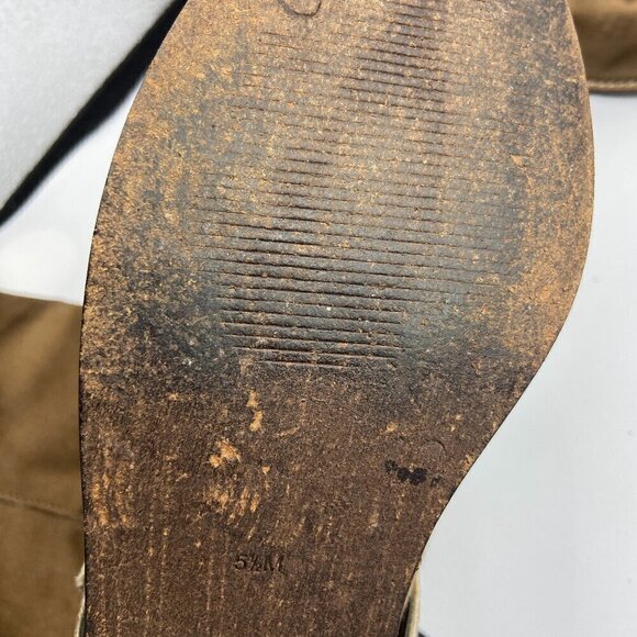 Guess Western Brown Satin Low Heel Mid Calf Buckle Rhinestone Boots Size 5.5 - Picture 4 of 7